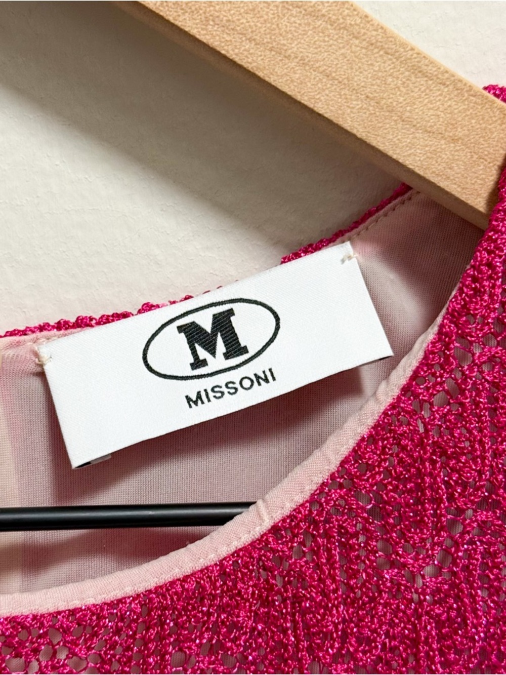 M Missoni sequin embellished crochet knit hot pink lurex Mini Dress luxury - Picture 9 of 13